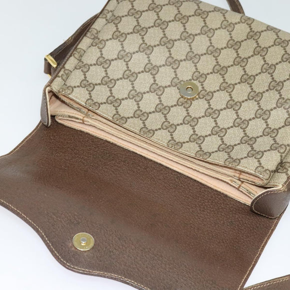 GUCCI GG Supreme Web Sherry Line Shoulder Bag PVC Beige 904 02 084 Auth BA1301