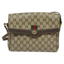 GUCCI GG Supreme Web Sherry Line Shoulder Bag PVC Beige 904 02 084 Auth BA1301-2