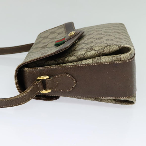 GUCCI GG Supreme Web Sherry Line Shoulder Bag PVC Beige 904 02 084 Auth BA1301