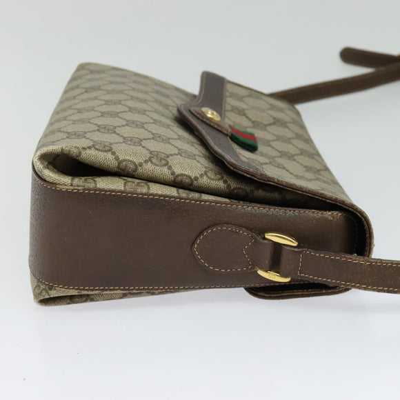 GUCCI GG Supreme Web Sherry Line Shoulder Bag PVC Beige 904 02 084 Auth BA1301