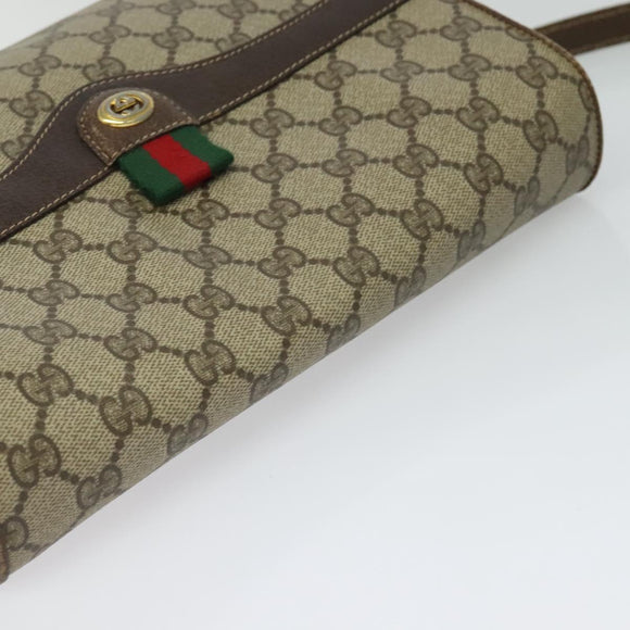 GUCCI GG Supreme Web Sherry Line Shoulder Bag PVC Beige 904 02 084 Auth BA1301