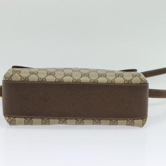 GUCCI GG Supreme Web Sherry Line Shoulder Bag PVC Beige 904 02 084 Auth BA1301