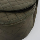 CHANEL Matelasse Chain Shoulder Bag Lamb Skin Green Gold CC Auth BA13010-10