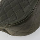 CHANEL Matelasse Chain Shoulder Bag Lamb Skin Green Gold CC Auth BA13010-13