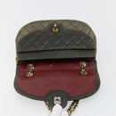 CHANEL Matelasse Chain Shoulder Bag Lamb Skin Green Gold CC Auth BA13010-15