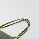 CHANEL Matelasse Chain Shoulder Bag Lamb Skin Green Gold CC Auth BA13010-8