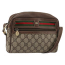 GUCCI GG Supreme Web Sherry Line Bag PVC Beige Gold 001 50 6655 Auth BA13016-1