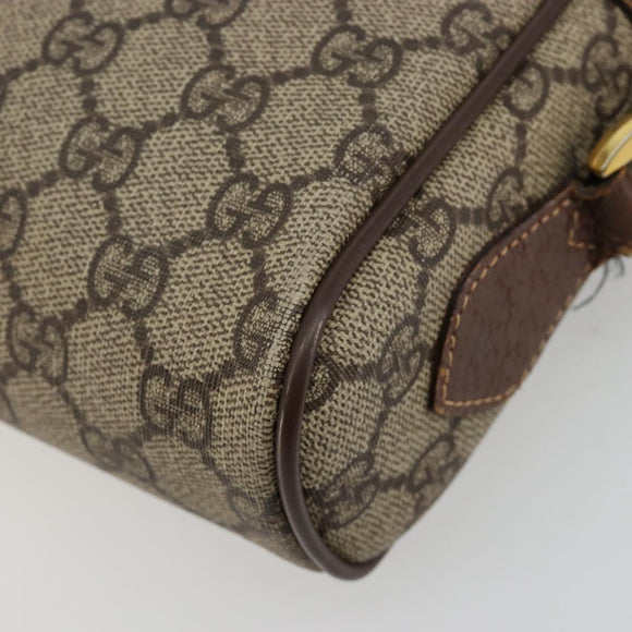 GUCCI GG Supreme Web Sherry Line Bag PVC Beige Gold 001 50 6655 Auth BA13016