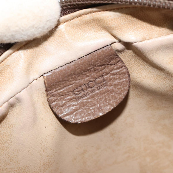 GUCCI GG Supreme Web Sherry Line Bag PVC Beige Gold 001 50 6655 Auth BA13016
