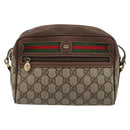 GUCCI GG Supreme Web Sherry Line Bag PVC Beige Gold 001 50 6655 Auth BA13016-13
