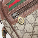 GUCCI GG Supreme Web Sherry Line Bag PVC Beige Gold 001 50 6655 Auth BA13016-21