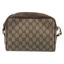 GUCCI GG Supreme Web Sherry Line Bag PVC Beige Gold 001 50 6655 Auth BA13016-2