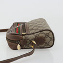 GUCCI GG Supreme Web Sherry Line Bag PVC Beige Gold 001 50 6655 Auth BA13016-4