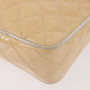 CHANEL Matelasse Chain Schoudertas Lakleer Ivoor Goud CC Auth BA13017-15