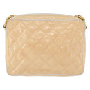 CHANEL Matelasse Chain Schoudertas Lakleer Ivoor Goud CC Auth BA13017-2