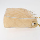CHANEL Matelasse Chain Schoudertas Lakleer Ivoor Goud CC Auth BA13017-3