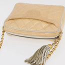 CHANEL Matelasse Chain Schoudertas Lakleer Ivoor Goud CC Auth BA13017-6