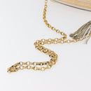 CHANEL Matelasse Chain Schoudertas Lakleer Ivoor Goud CC Auth BA13017-7