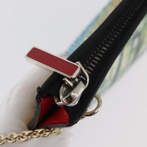 Christian Louboutin Clutch Bag Leather Multicolor Silver Auth BA13018A