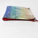 Christian Louboutin Clutch Bag Leather Multicolor Silver Auth BA13018A-4
