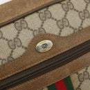 GUCCI GG Supreme Web Sherry Line Bag PVC Beige Gold 56 02 005 Auth BA13019-17