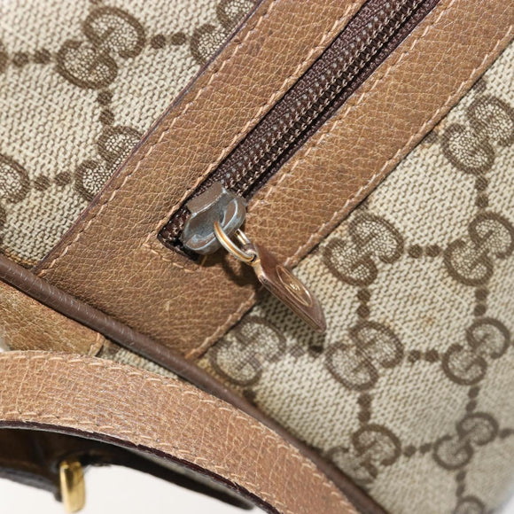 GUCCI GG Supreme Web Sherry Line Bag PVC Beige Gold 56 02 005 Auth BA13019