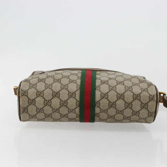 GUCCI GG Supreme Web Sherry Line Bag PVC Beige Gold 56 02 005 Auth BA13019