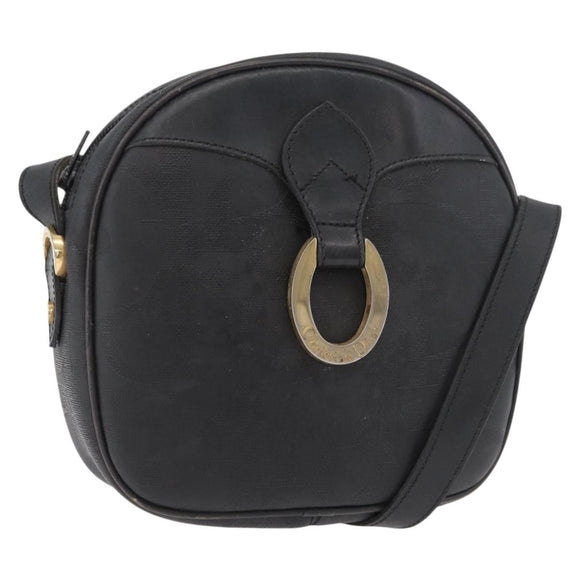 Christian Dior Trotter Canvas Umhängetasche PVC Schwarz Gold Auth BA13023
