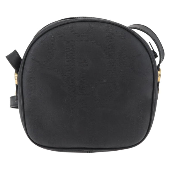 Christian Dior Trotter Canvas Umhängetasche PVC Schwarz Gold Auth BA13023