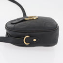 Christian Dior Trotter Canvas Umhängetasche PVC Schwarz Gold Auth BA13023-5