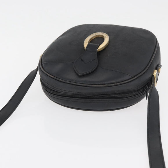 Christian Dior Trotter Canvas Umhängetasche PVC Schwarz Gold Auth BA13023
