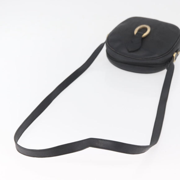 Christian Dior Trotter Canvas Umhängetasche PVC Schwarz Gold Auth BA13023