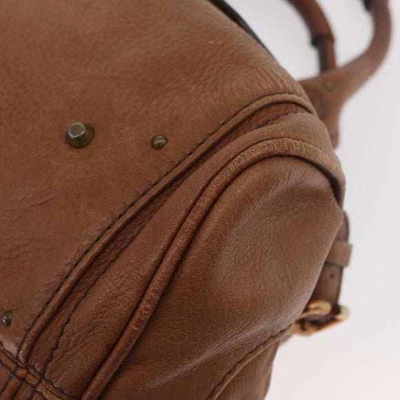 Chloe Paddington Hand Bag Leather Brown Gold Silver Auth BA13024M