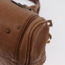 Chloe Paddington Hand Bag Leather Brown Gold Silver Auth BA13024M-13