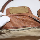 Chloe Paddington Hand Bag Leather Brown Gold Silver Auth BA13024M-19