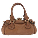 Chloe Paddington Hand Bag Leather Brown Gold Silver Auth BA13024M-3