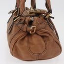 Chloe Paddington Hand Bag Leather Brown Gold Silver Auth BA13024M-5