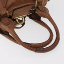 Chloe Paddington Hand Bag Leather Brown Gold Silver Auth BA13024M-7