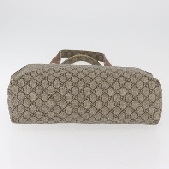 GUCCI GG Supreme Web Sherry Line Tote Bag PVC Beige Gold 211134 Auth BA13026