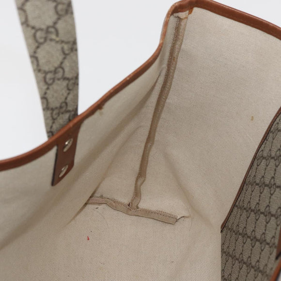 GUCCI GG Supreme Web Sherry Line Tote Bag PVC Beige Gold 211134 Auth BA13026