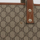 GUCCI GG Supreme Web Sherry Line Tote Bag PVC Beige Gold 211134 Auth BA13026-3