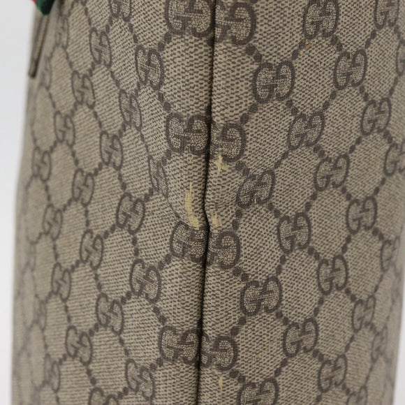 GUCCI GG Supreme Web Sherry Line Tote Bag PVC Beige Gold 211134 Auth BA13026