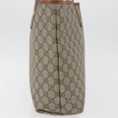 GUCCI GG Supreme Web Sherry Line Tote Bag PVC Beige Gold 211134 Auth BA13026-6
