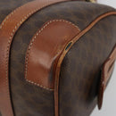 CELINE Macadam Canvas Boston Bag PVC Leder Braun Gold Auth BA13029-9