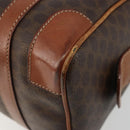 CELINE Macadam Canvas Boston Bag PVC Leder Braun Gold Auth BA13029-15