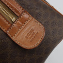 CELINE Macadam Canvas Boston Bag PVC Leder Braun Gold Auth BA13029-17