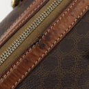 CELINE Macadam Canvas Boston Bag PVC Leder Braun Gold Auth BA13029-11