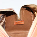 CELINE Macadam Canvas Boston Bag PVC Leder Braun Gold Auth BA13029-20