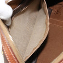 CELINE Macadam Canvas Boston Bag PVC Leder Braun Gold Auth BA13029-23