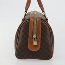 CELINE Macadam Canvas Boston Bag PVC Leder Braun Gold Auth BA13029-3